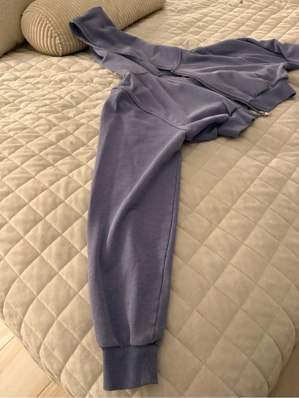 ALO Yoga Cropped Zip Hoodie in Purple XS